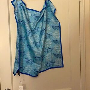 NWT coach blue square silk scarf